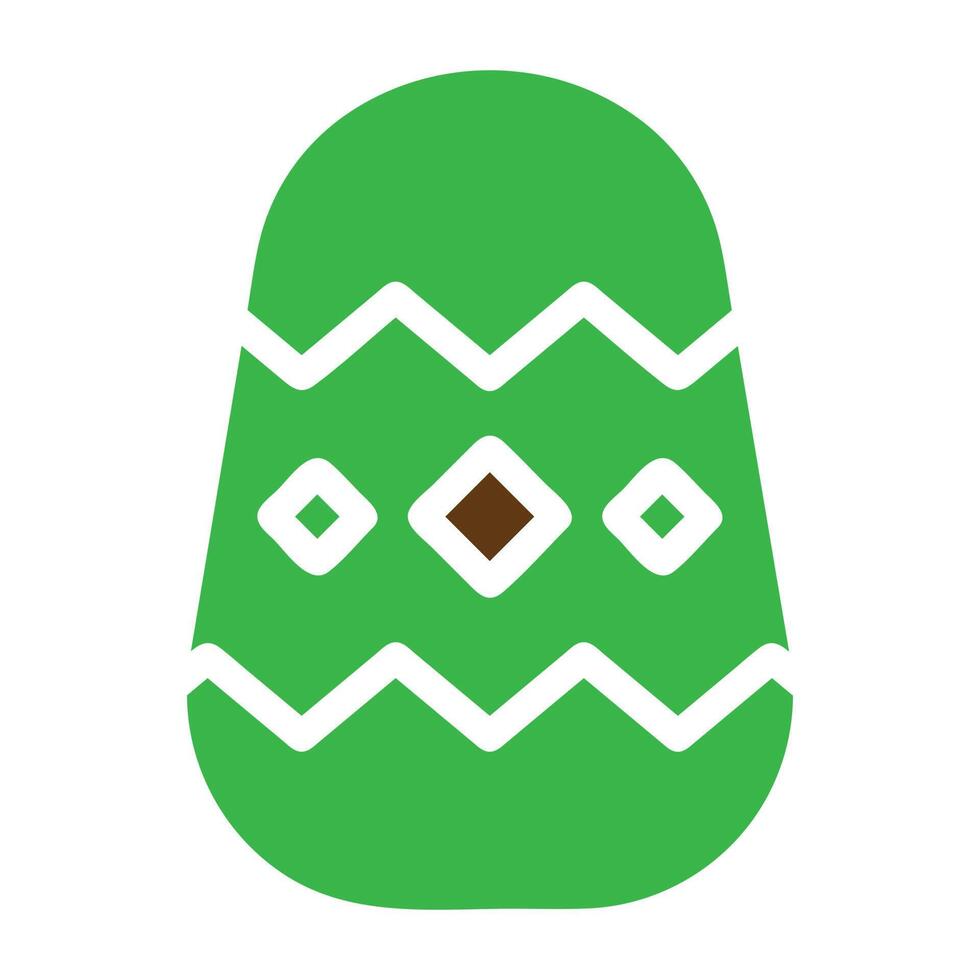 huevo icono sólido verde marrón color Pascua de Resurrección símbolo ilustración. vector