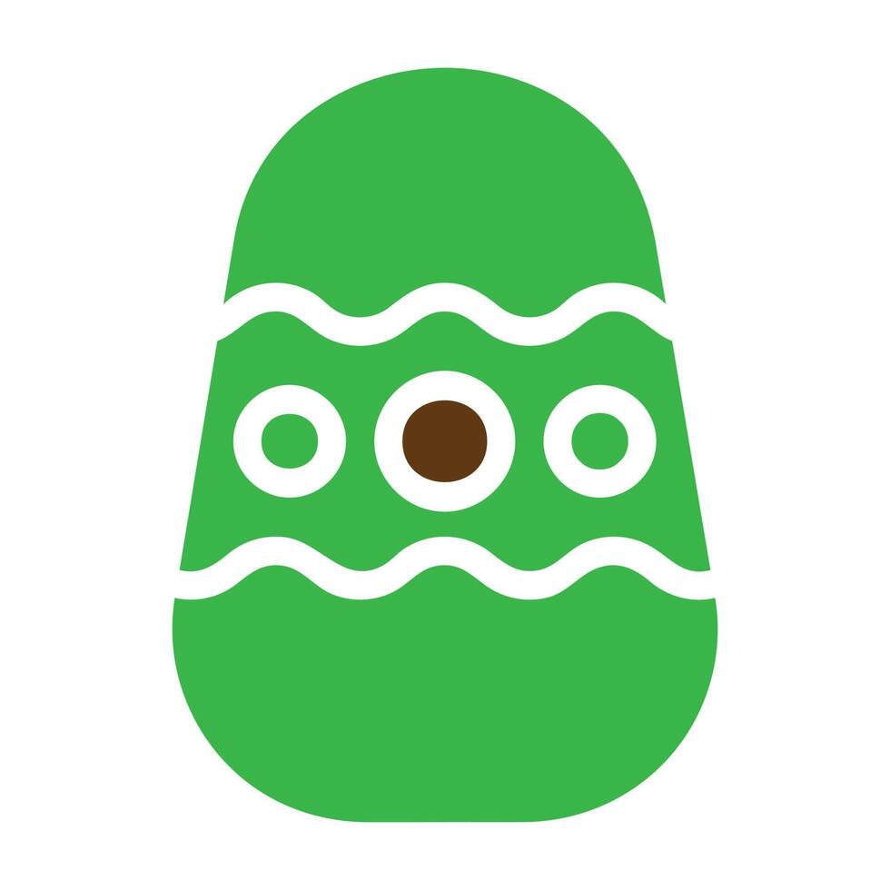 egg icon solid green brown colour easter symbol illustration. vector
