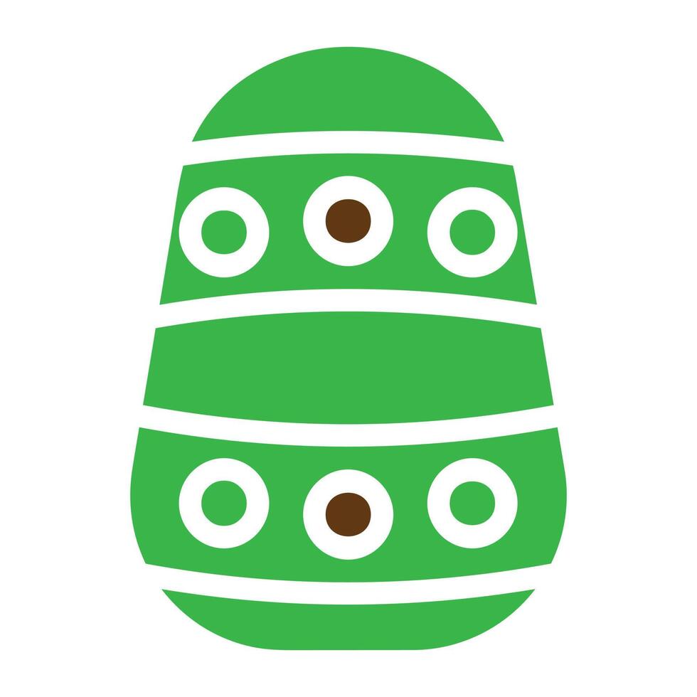 egg icon solid green brown colour easter symbol illustration. vector