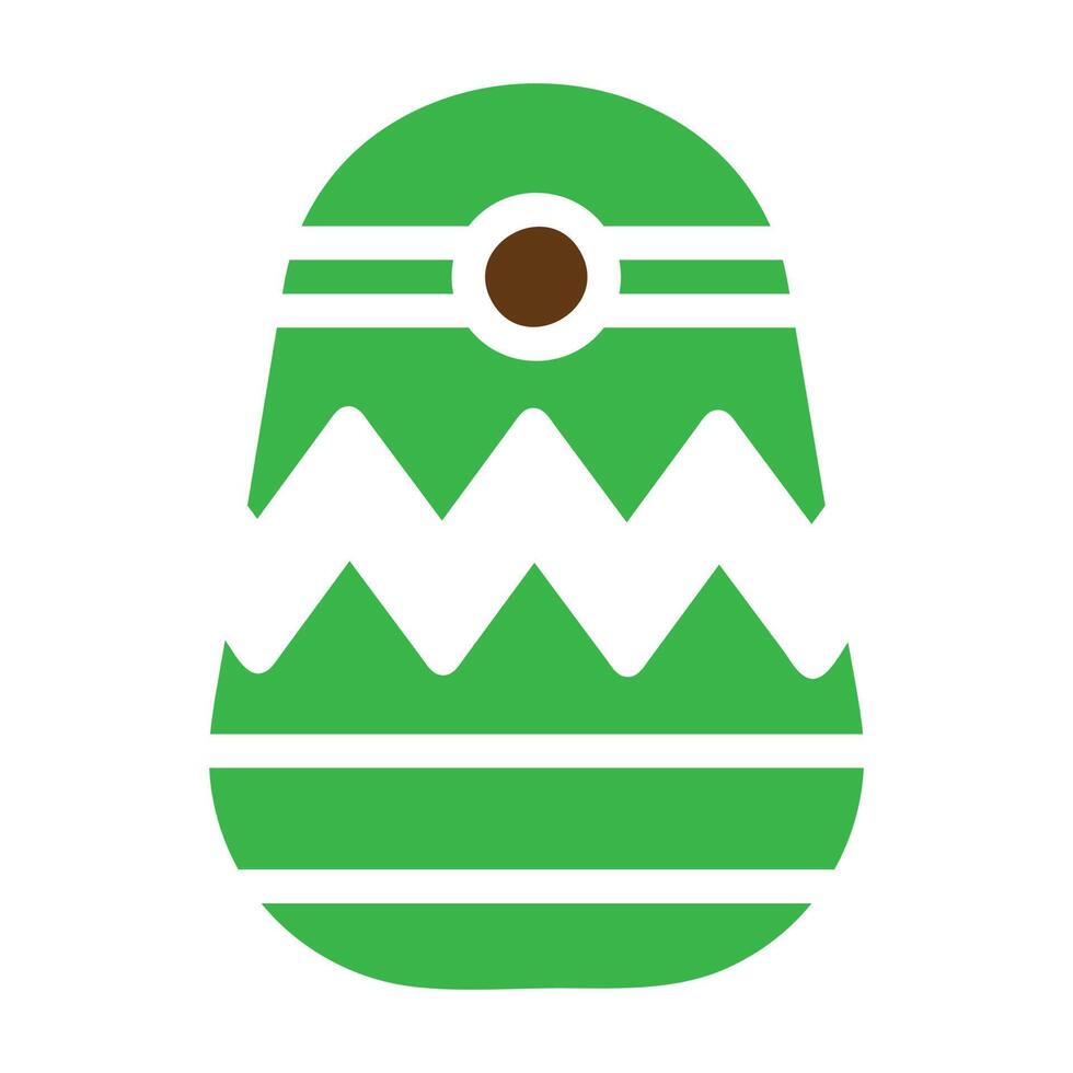 egg icon solid green brown colour easter symbol illustration. vector