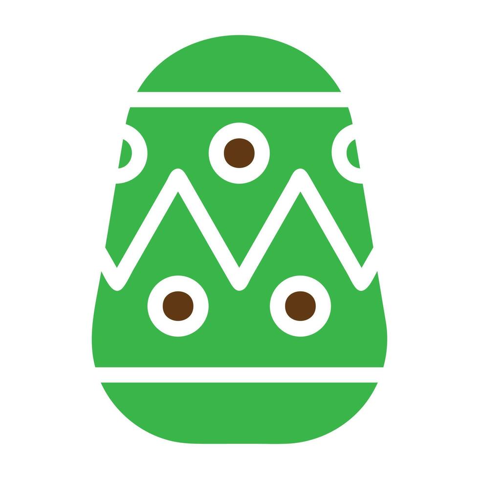 egg icon solid green brown colour easter symbol illustration. vector