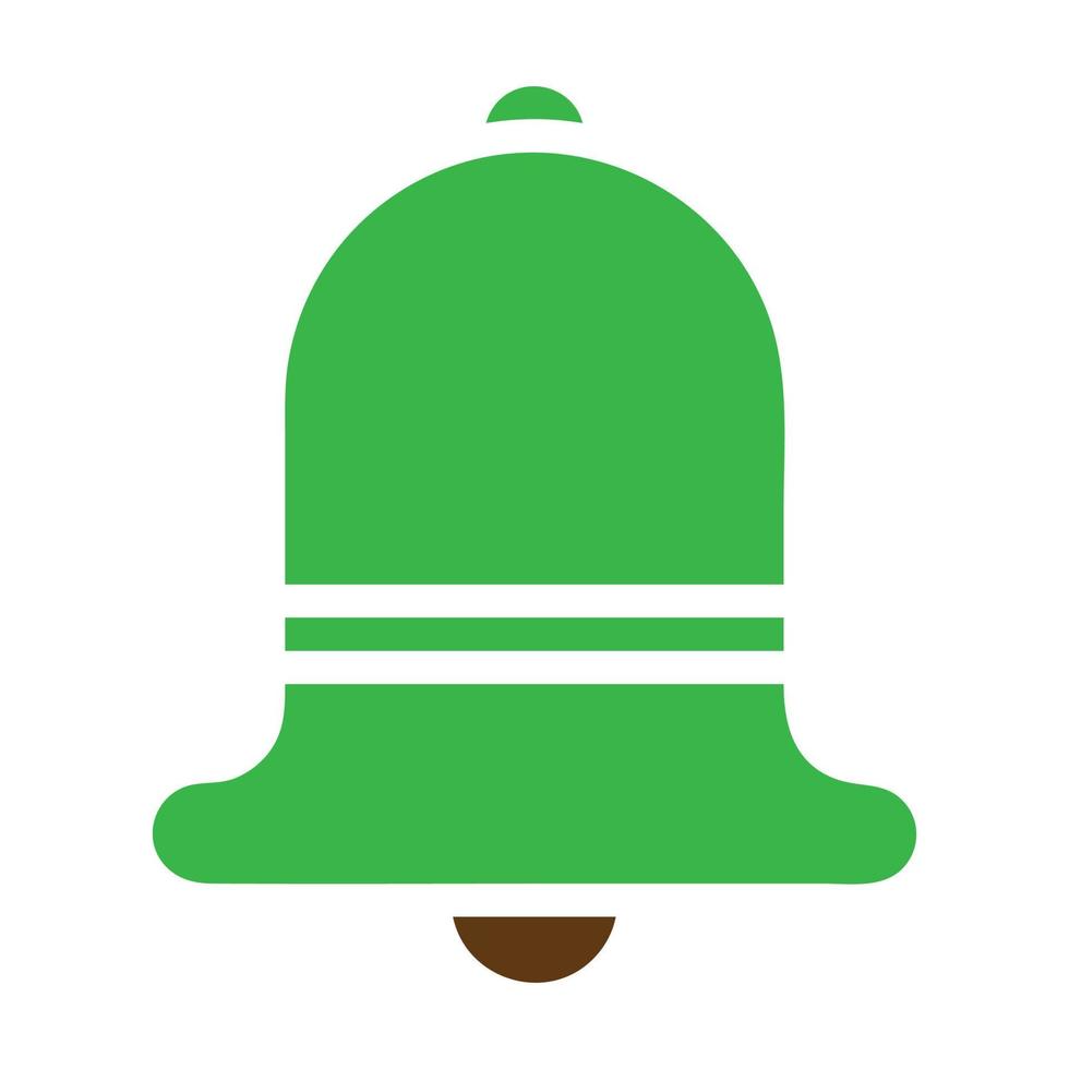 bell icon solid green brown colour easter symbol illustration. vector