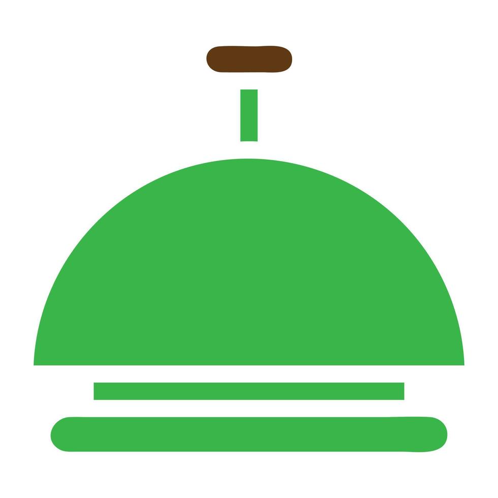 campana icono sólido verde marrón color Pascua de Resurrección símbolo ilustración. vector