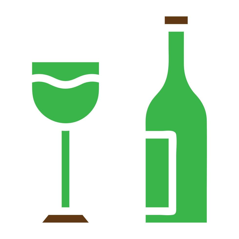 glass icon solid green brown colour easter symbol illustration. vector