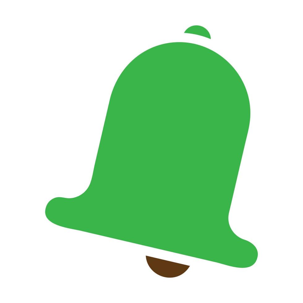 campana icono sólido verde marrón color Pascua de Resurrección símbolo ilustración. vector