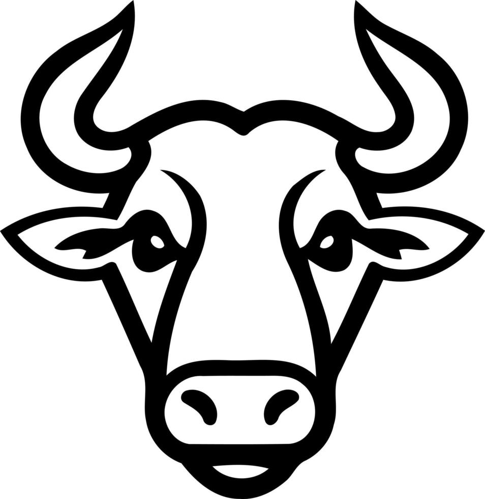 black and white cow head logo vector