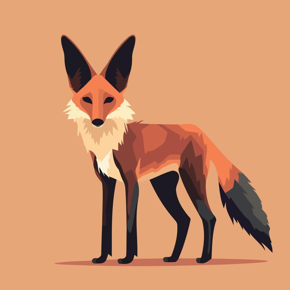 brazilian animal maned wolf vector