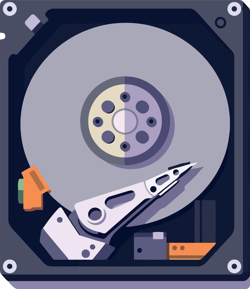 open modern hard drive vector