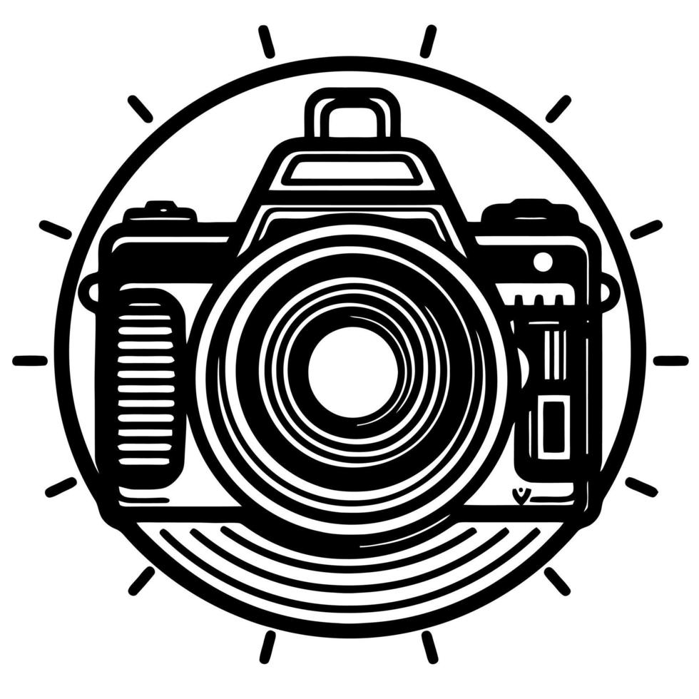 modern photographic camera object logo vector