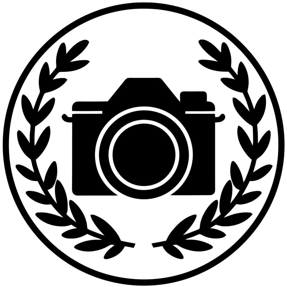 moderno fotográfico cámara objeto logo vector