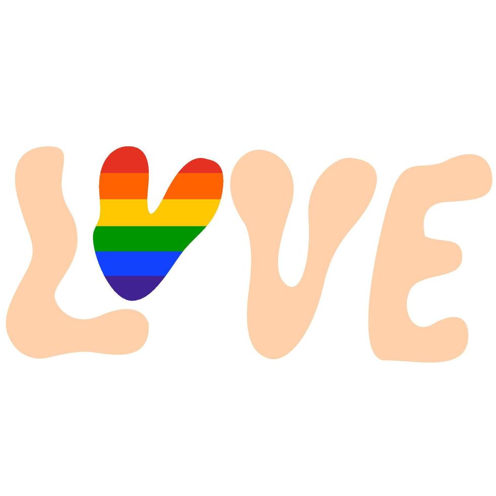 mano dibujar amor con arco iris corazón. lgbt arco iris bandera colores,gay orgullo.orgullo mes vector