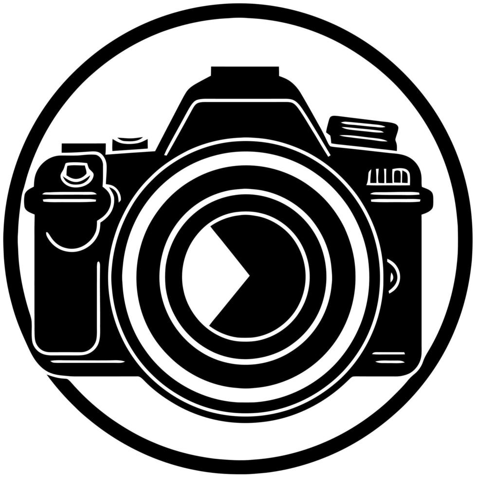 modern photographic camera object logo vector