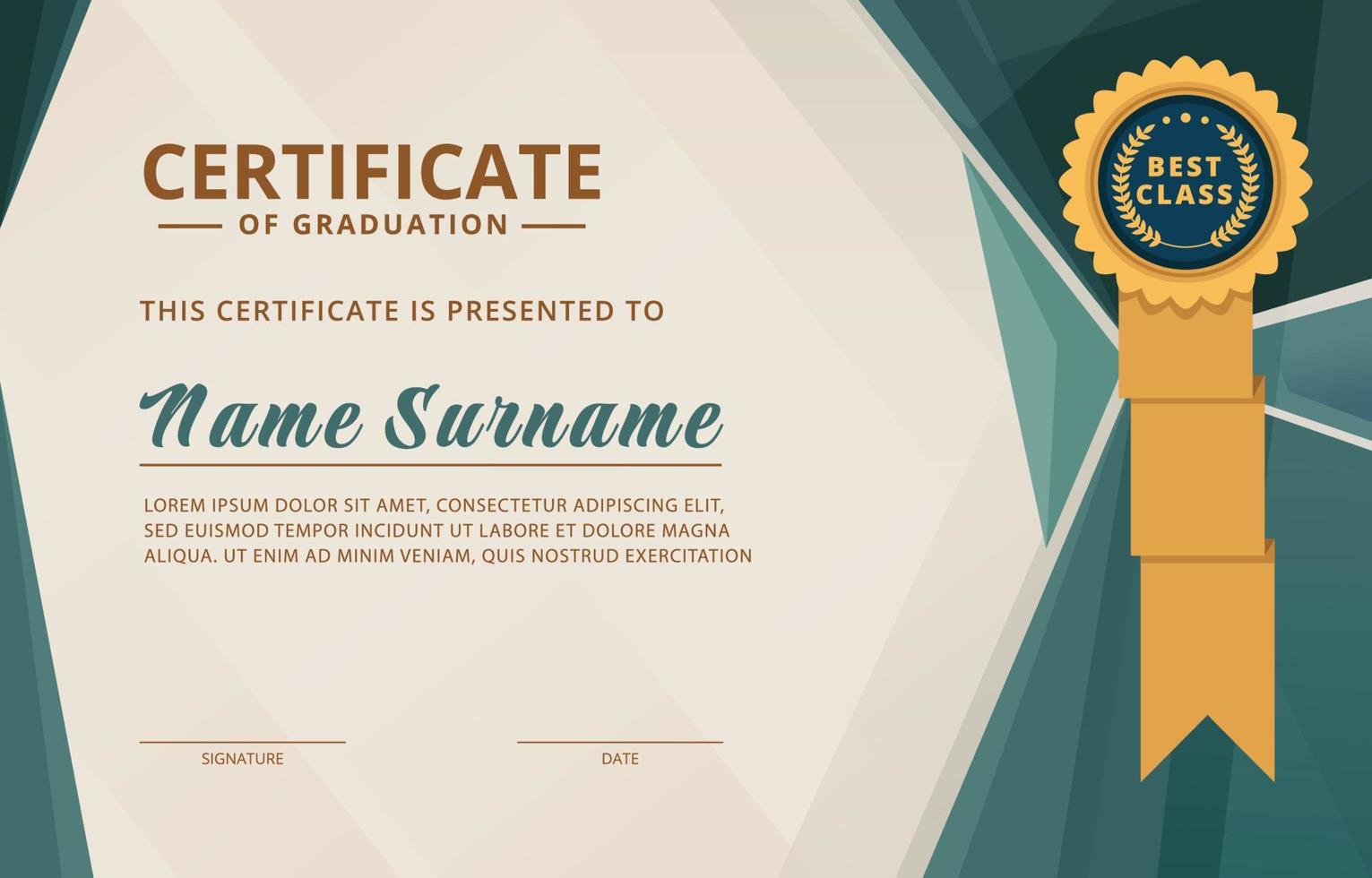 Education Certificate Template vector