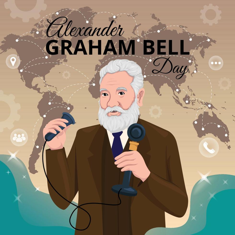 Alexander Graham Bell Day Design Concept vector