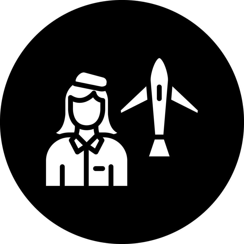 Flight Attendant Vector Icon Design