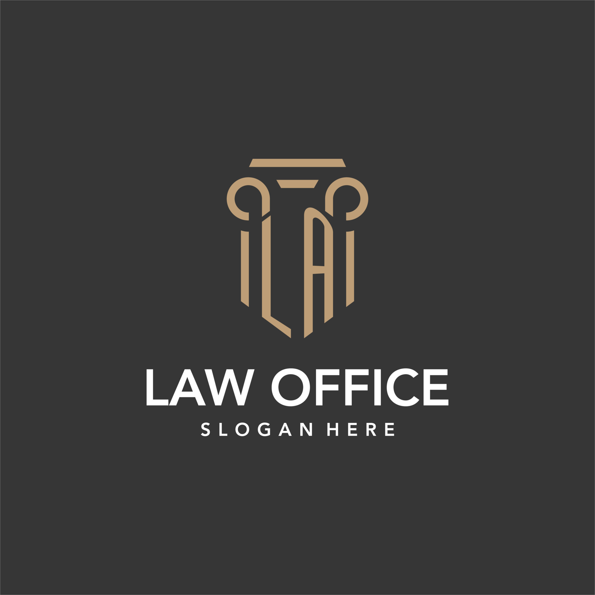 LA logo monogram with pillar style design 22988324 Vector Art at Vecteezy