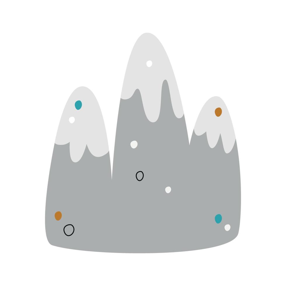 Flat hand drawn vector illustration of mountains