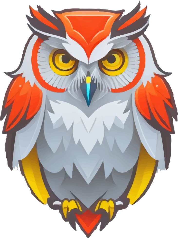 Owl Logo Mascot with Orange Color png