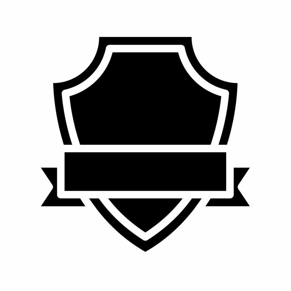Shield and ribbon icon vector simple illustration. Stock vector.