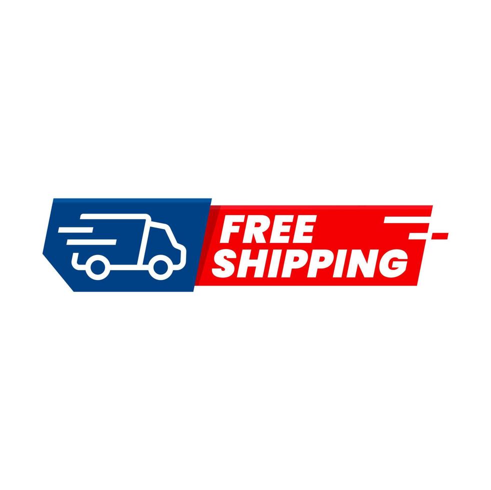 Delivery free shipping icon, express courier truck vector