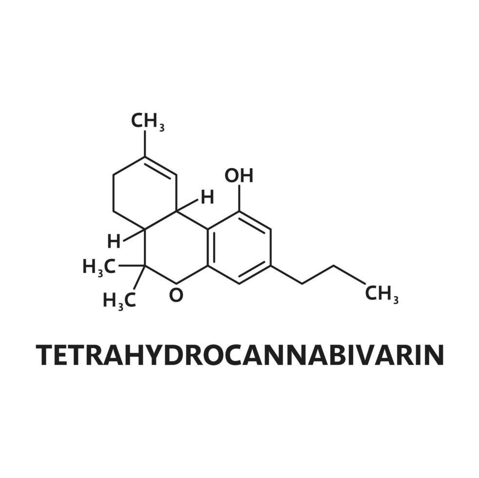 tetrahidrocannabivarina cannabinoide molécula vector