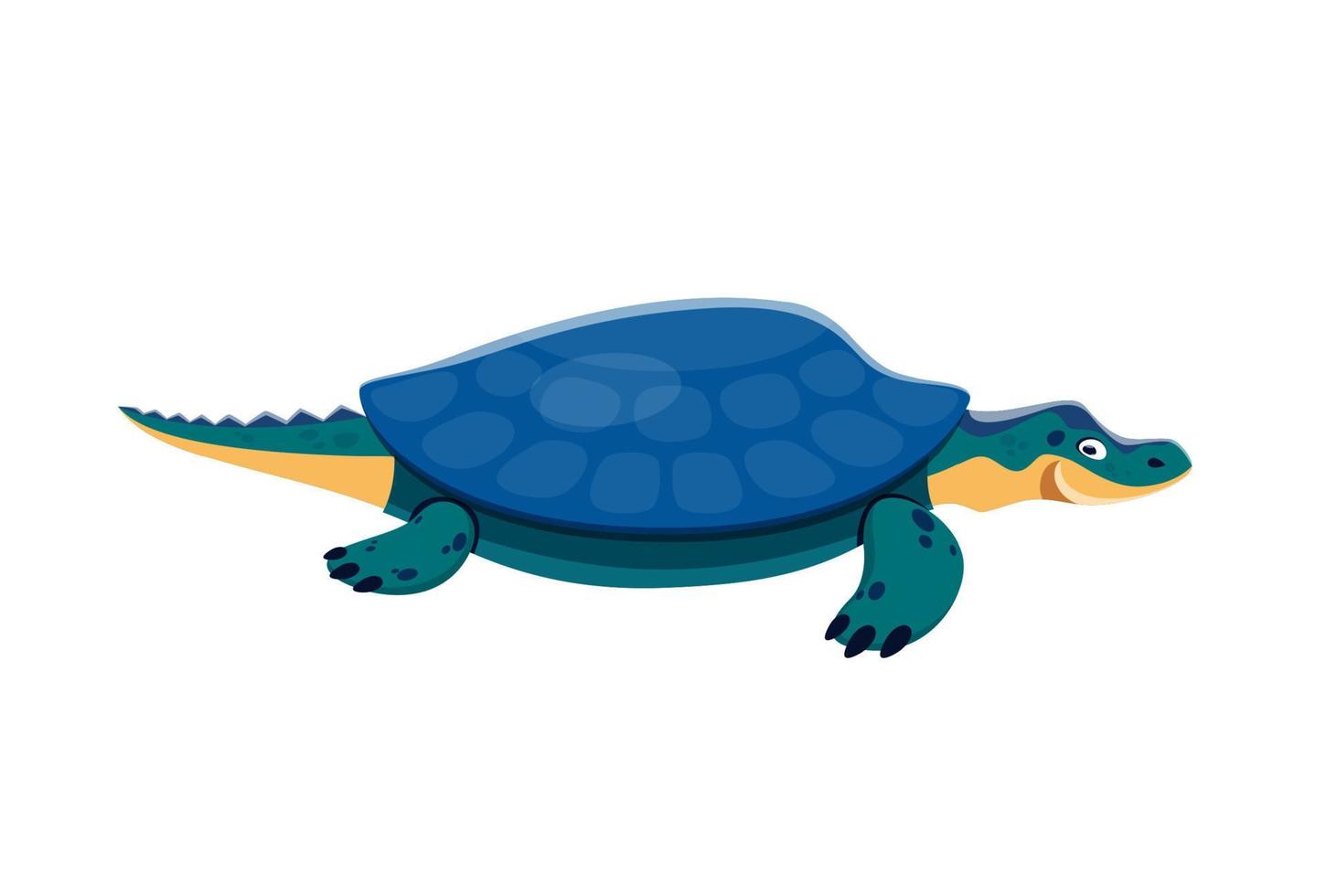 Cartoon Henodus underwater dinosaur character vector