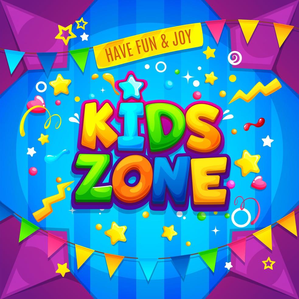 Kids zone background, child fun play and game area vector