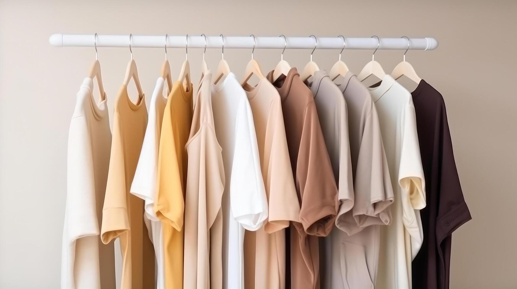 Clothes hang on hangers Illustration photo