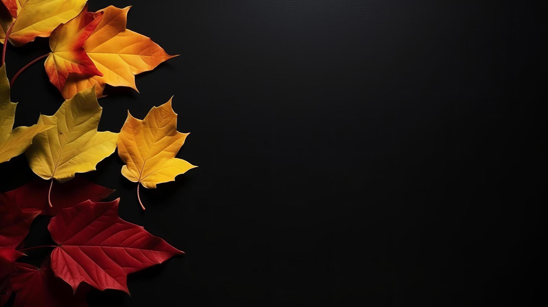 Autumn background with falling leaves. Illustration photo