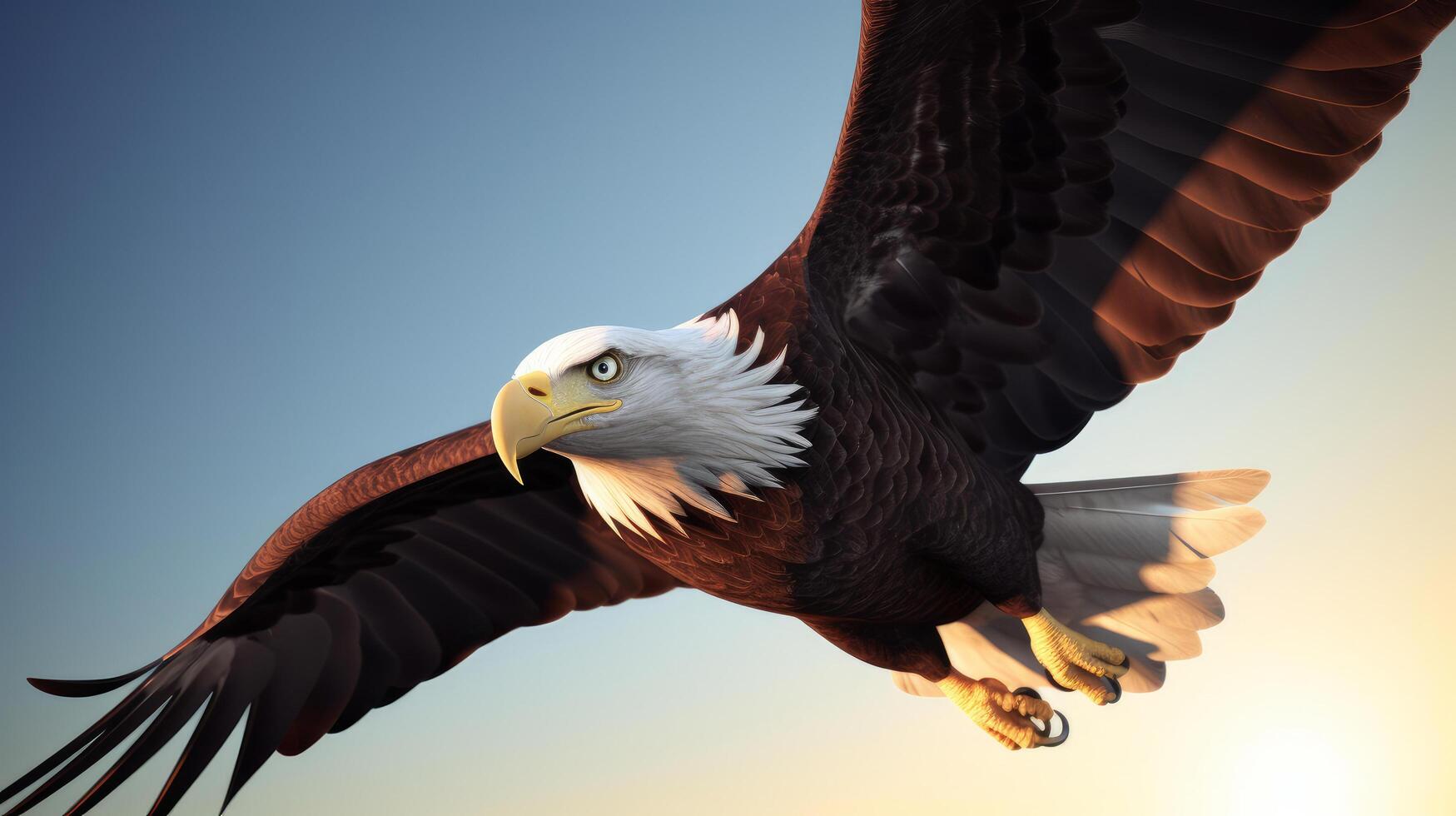 Eagle in the sky. Illustration photo