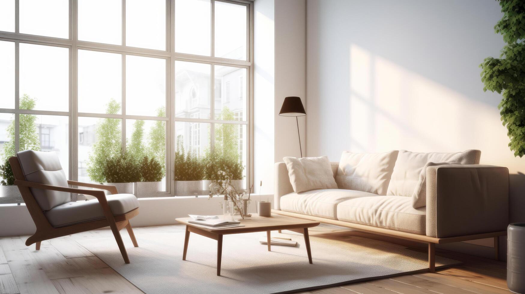 Living room modern interior design. Illustration photo