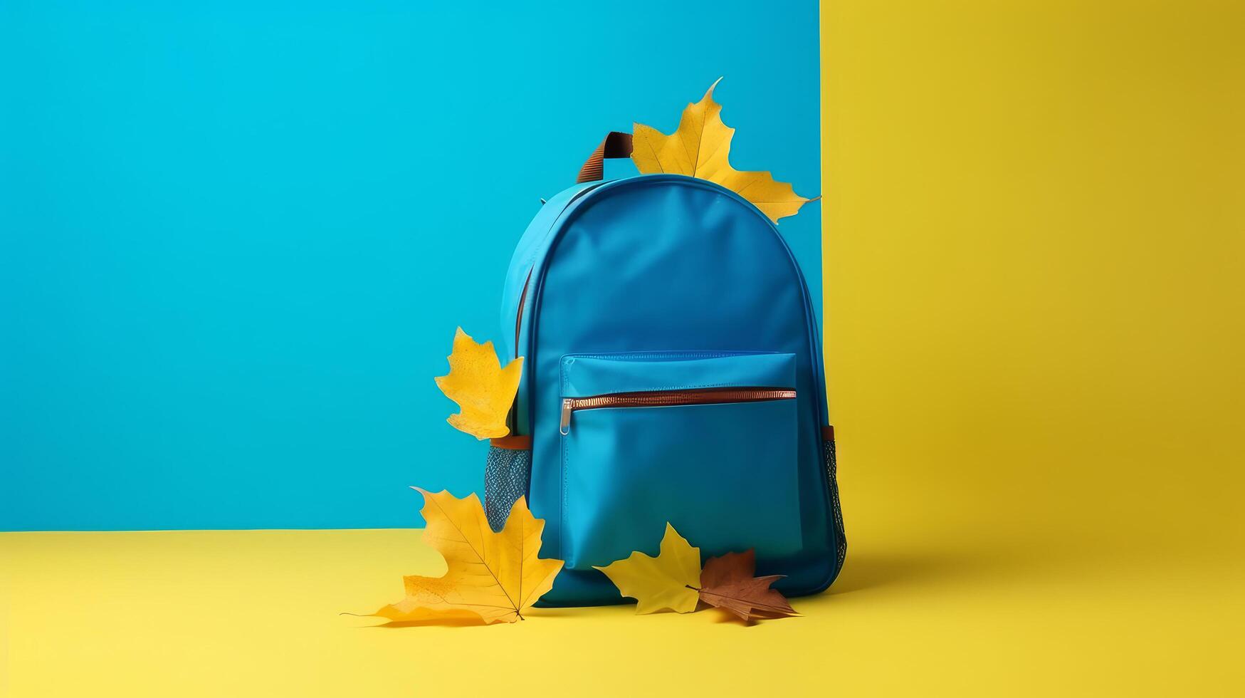 Back to school background with school bag. Illustration photo