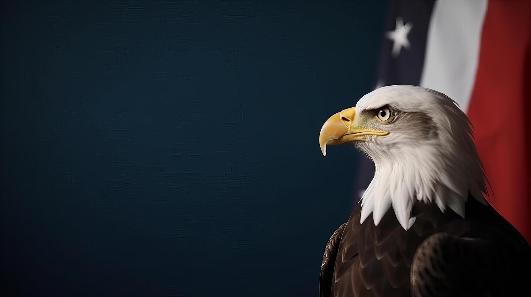 Eagle with USA flag. Illustration photo