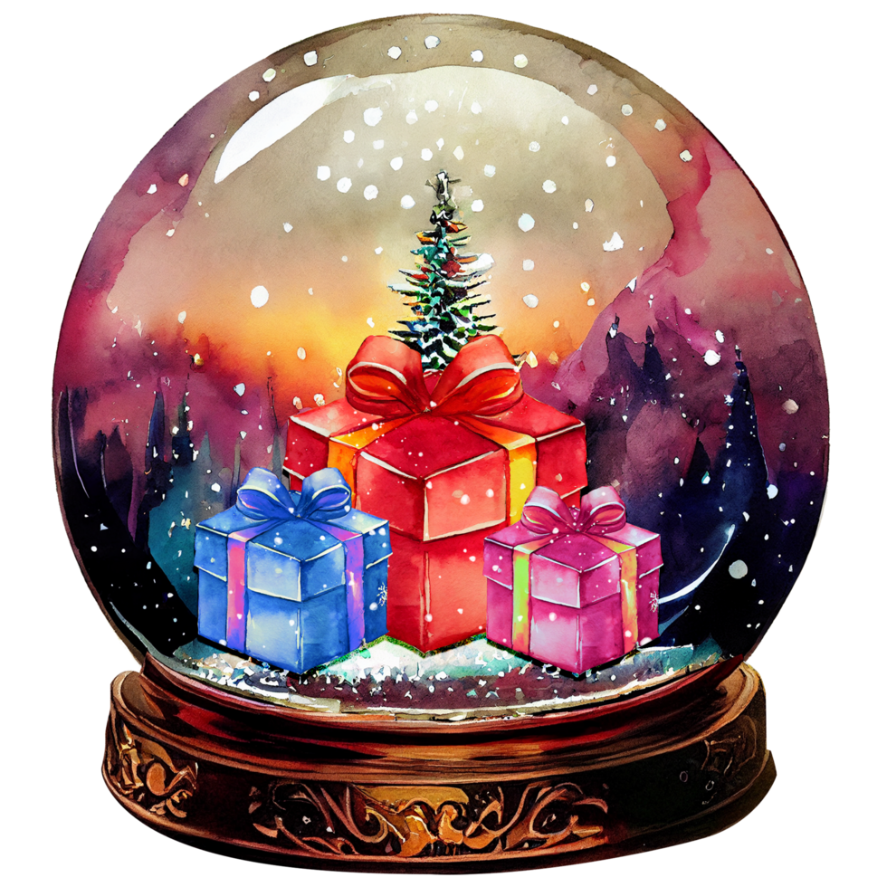 Glass snow globe Christmas Design png