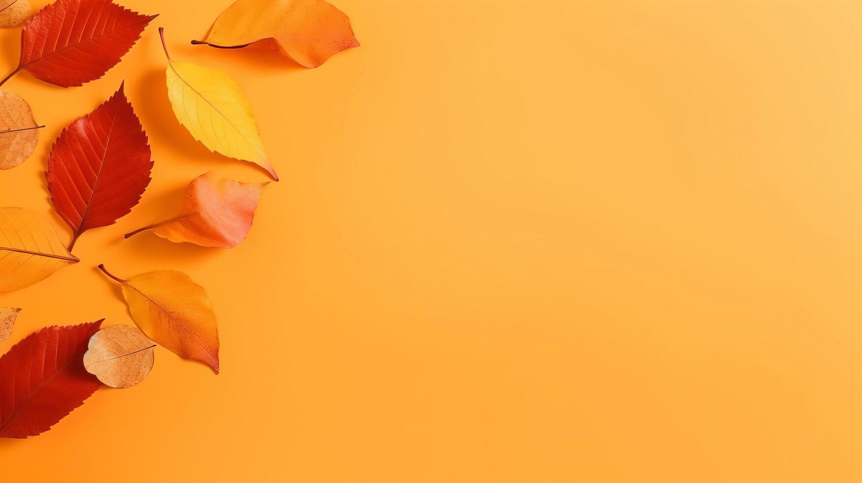 Autumn background with falling leaves. Illustration photo