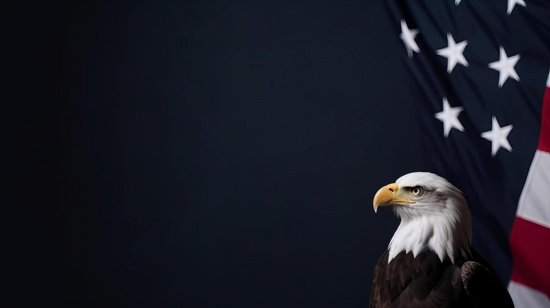 Eagle with USA flag. Illustration photo