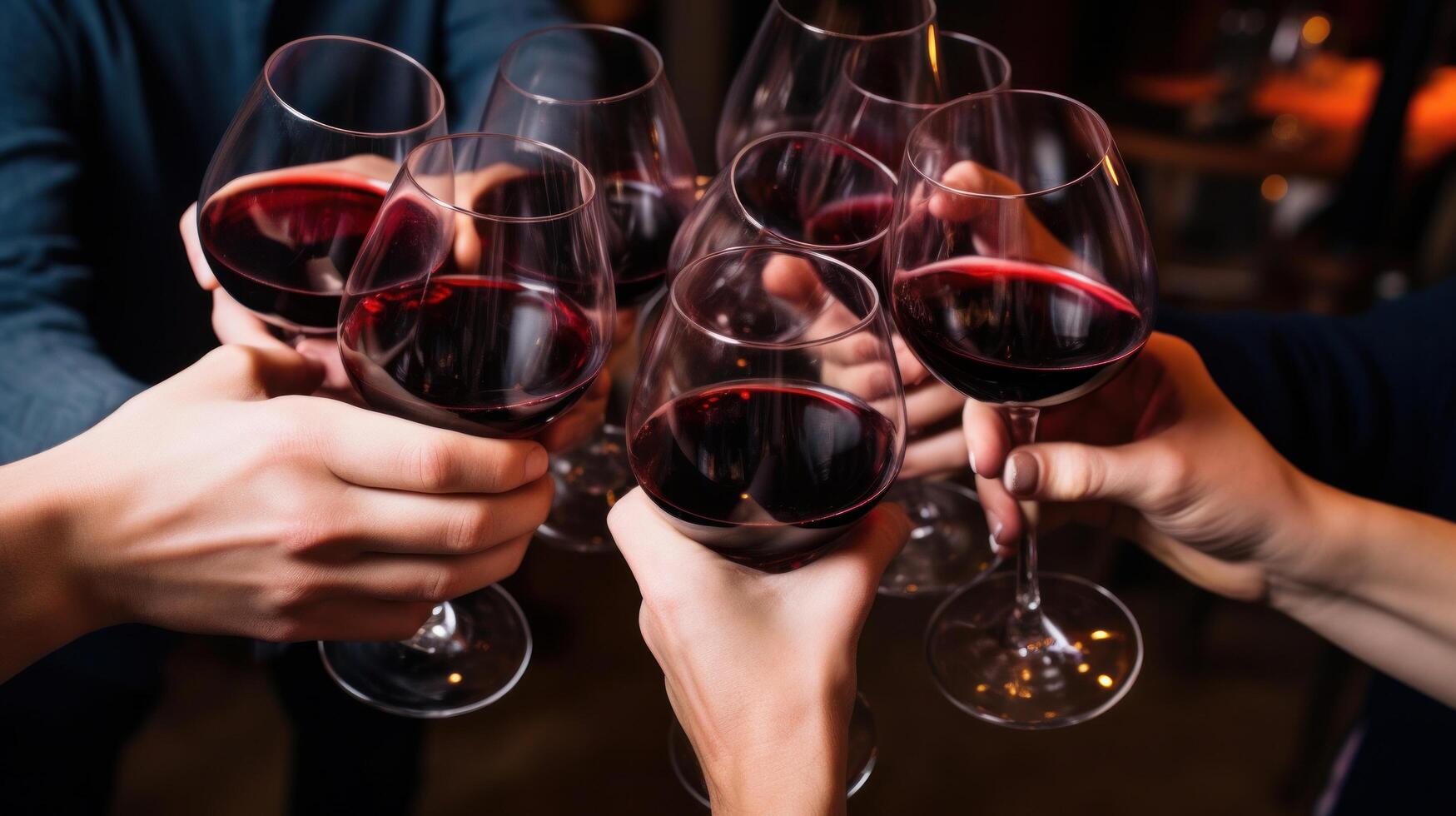 People's hands are minted with glasses of wine Illustration photo