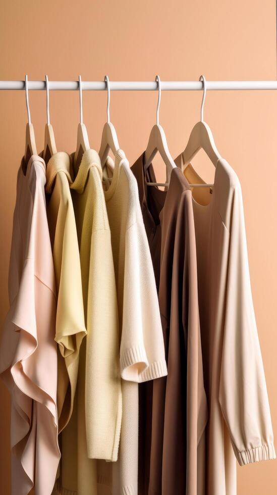 Clothes hang on hangers Illustration photo