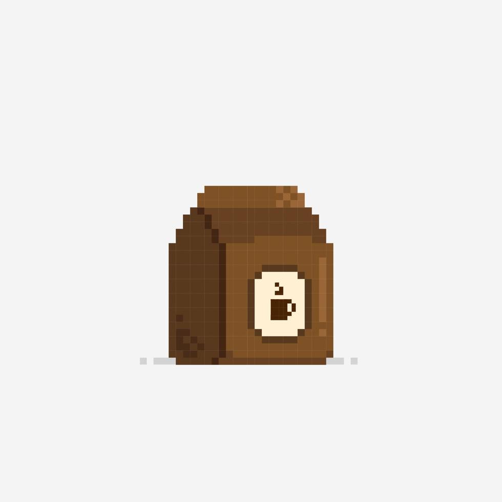 coffee bag in pixel art style vector