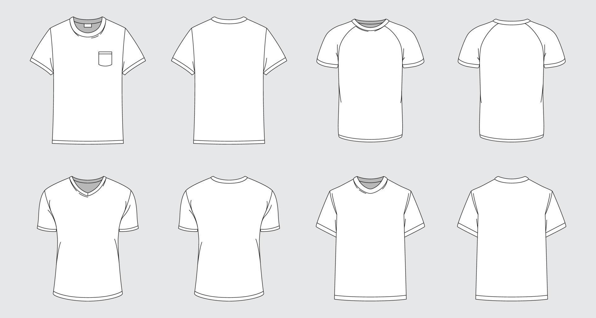 White Outline Tshirt Mockup 22990489 Vector Art at Vecteezy