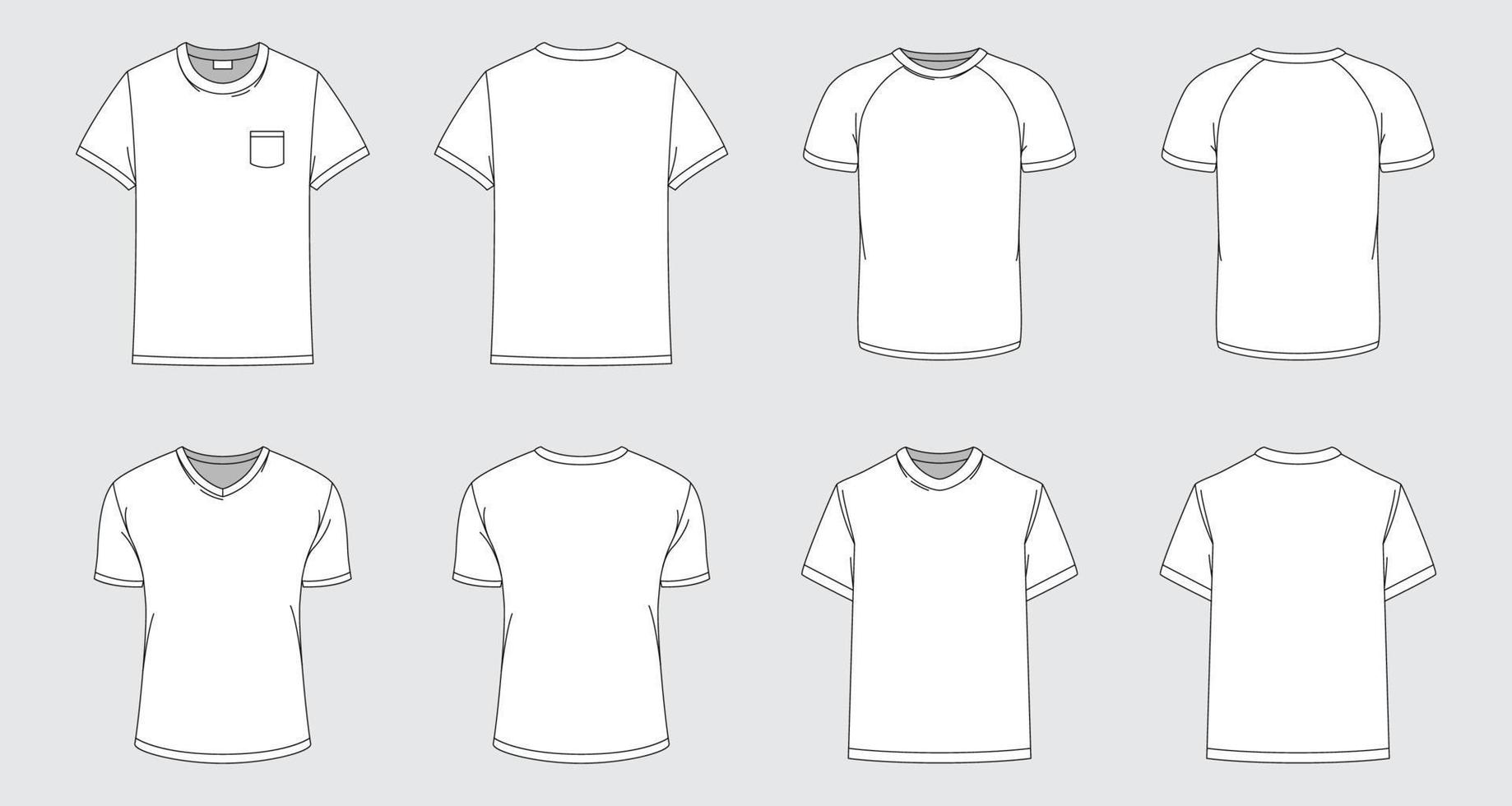 White Outline Tshirt Mockup vector