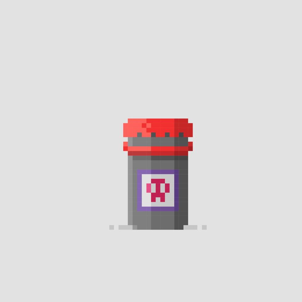 poison jar in pixel art style vector