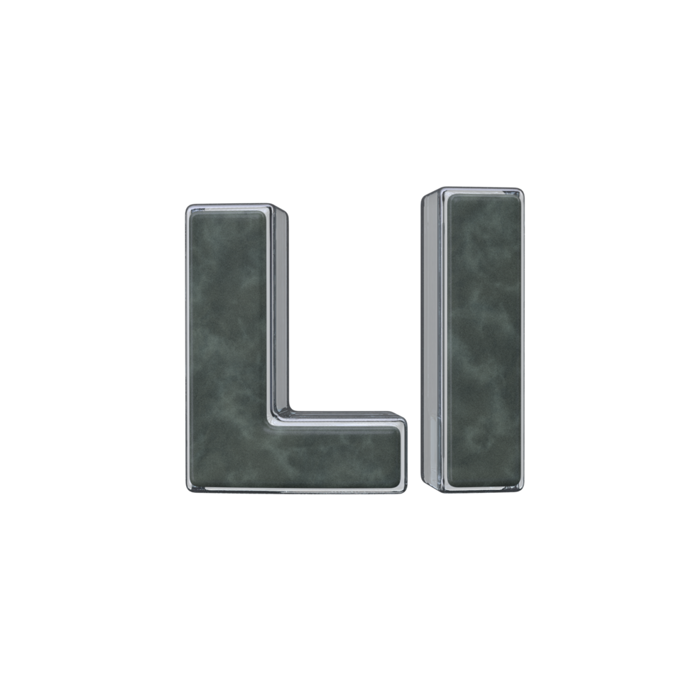 Letter L 3D render transparent background png