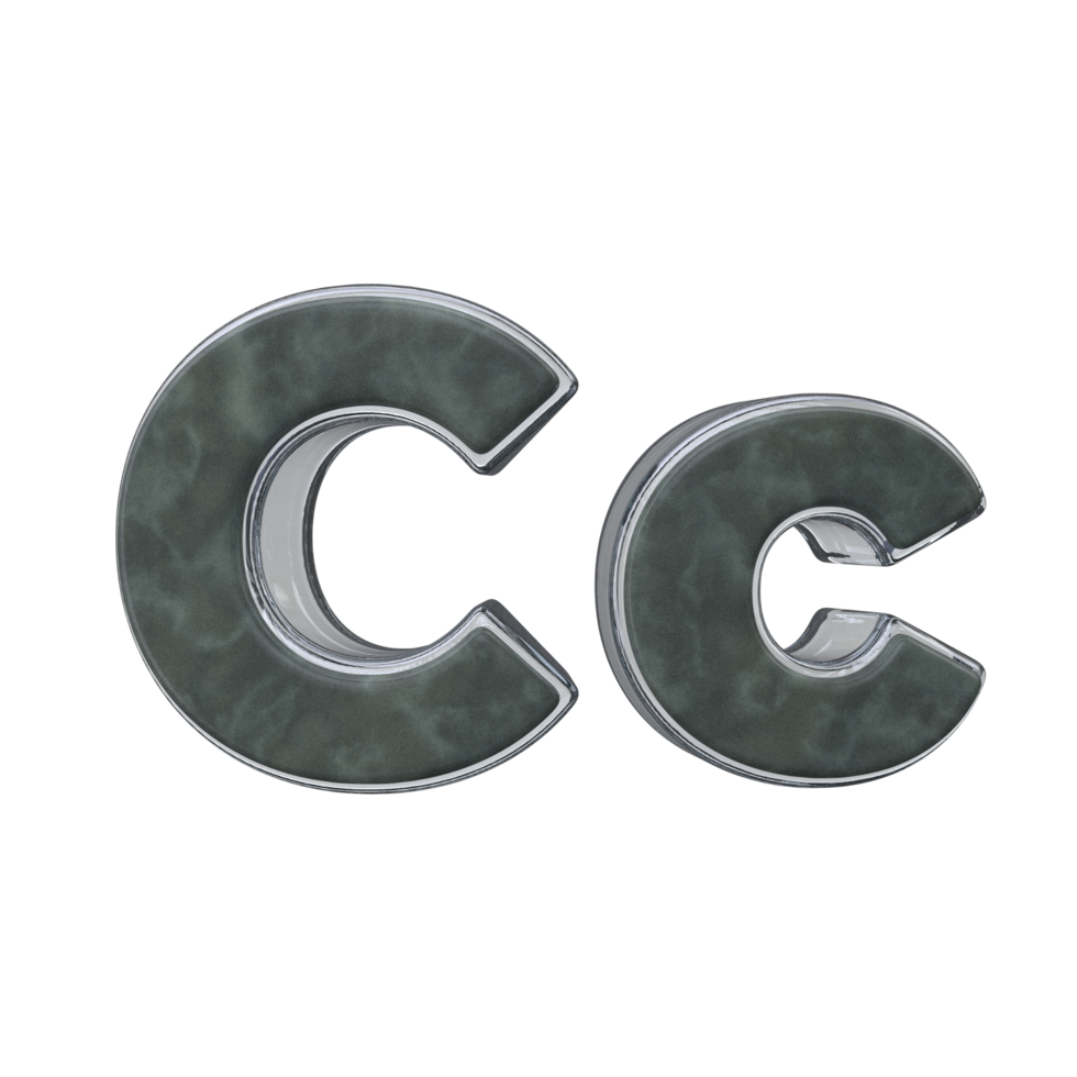 Letter C 3D render transparent background png