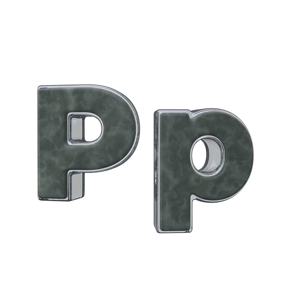 Letter P 3D render transparent background png