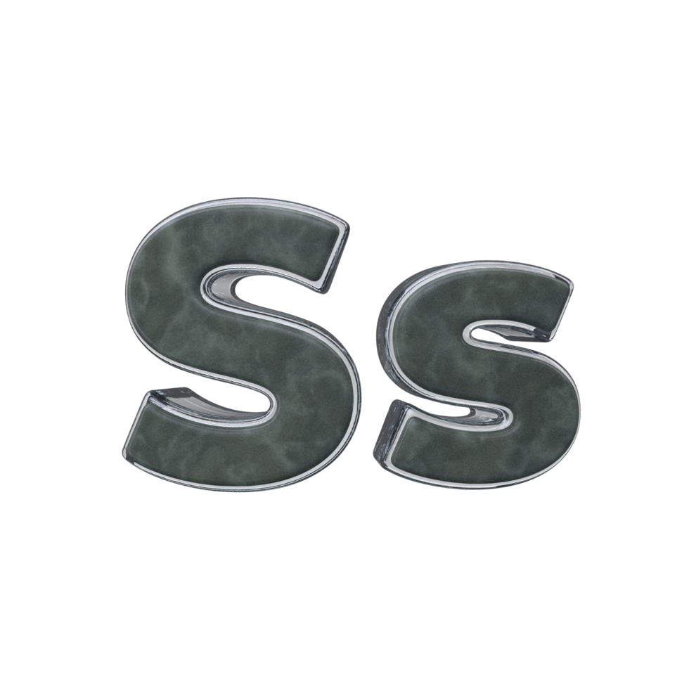 Letter S 3D render transparent background png