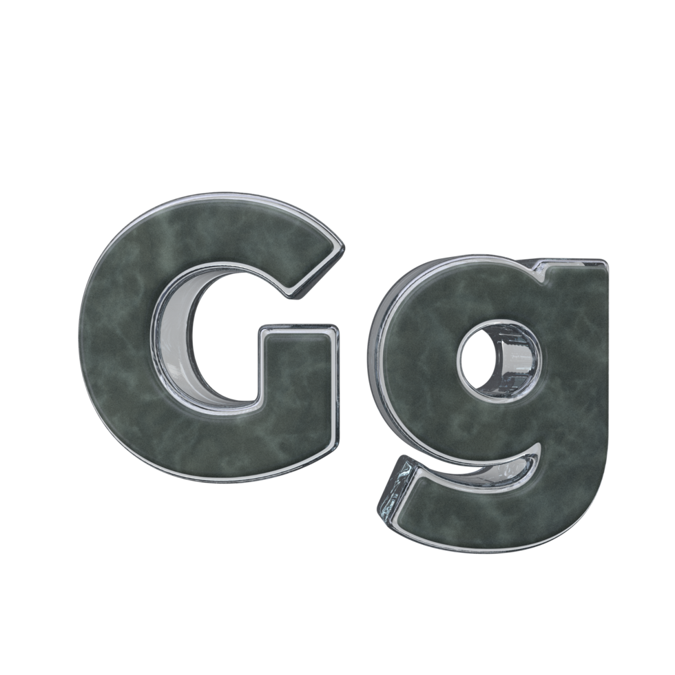 Letter G 3D render transparent background png