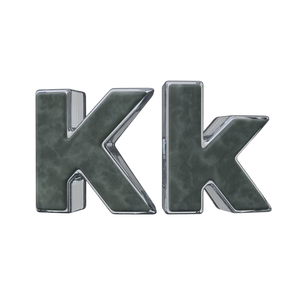 Letter K 3D render transparent background png