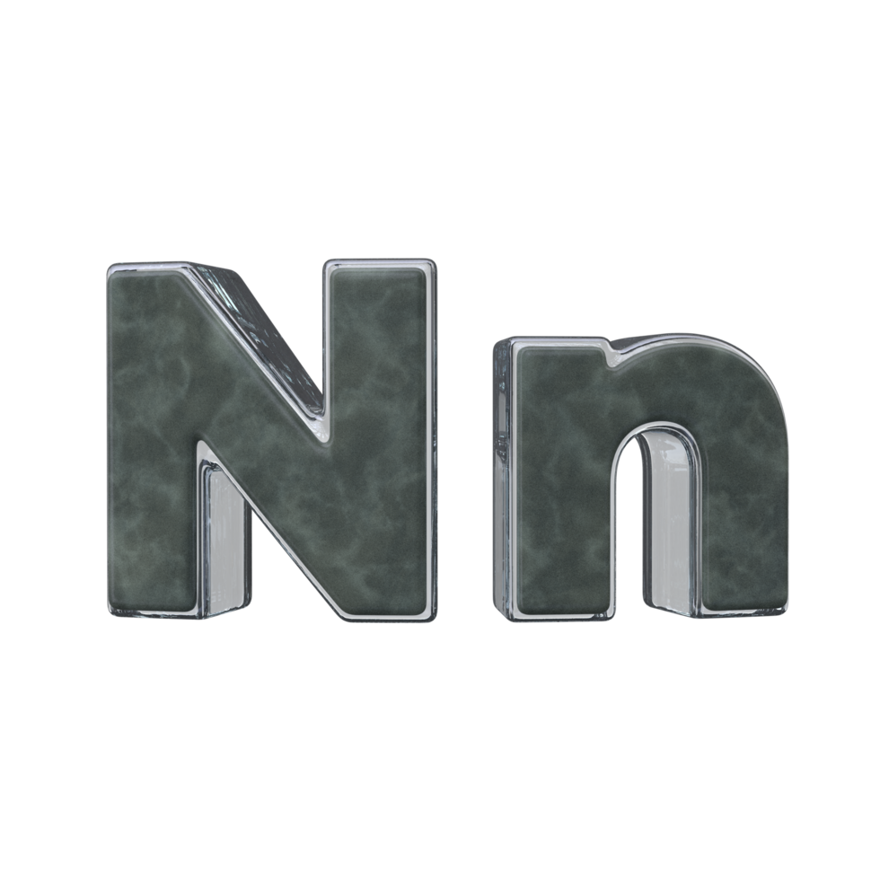 Letter N 3D render transparent background png