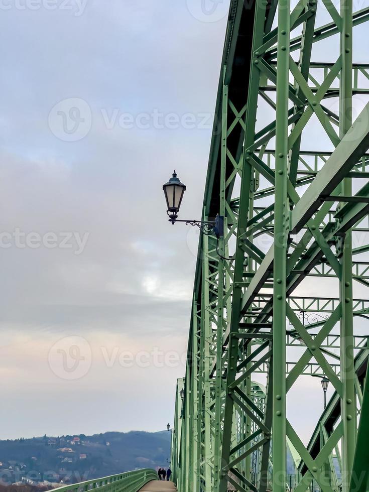 Detail of Maria Valeria Bridge over Danube, connecting the Slovak Shturovo with the Hungarian Ostrihom photo